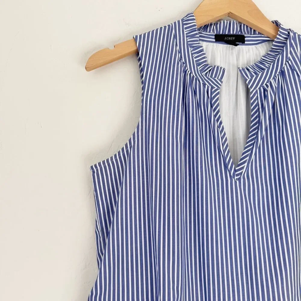 J. Crew Mixed Striped Tiered Popover Dress Style AK264 Size S